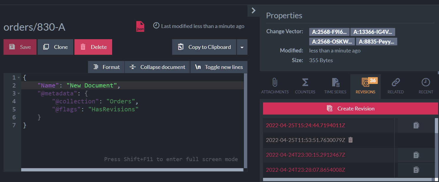 Restored Revisions