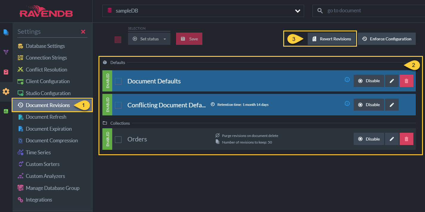Document Revisions View