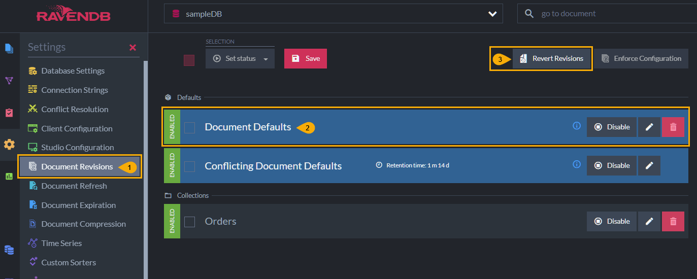 Document Revisions View