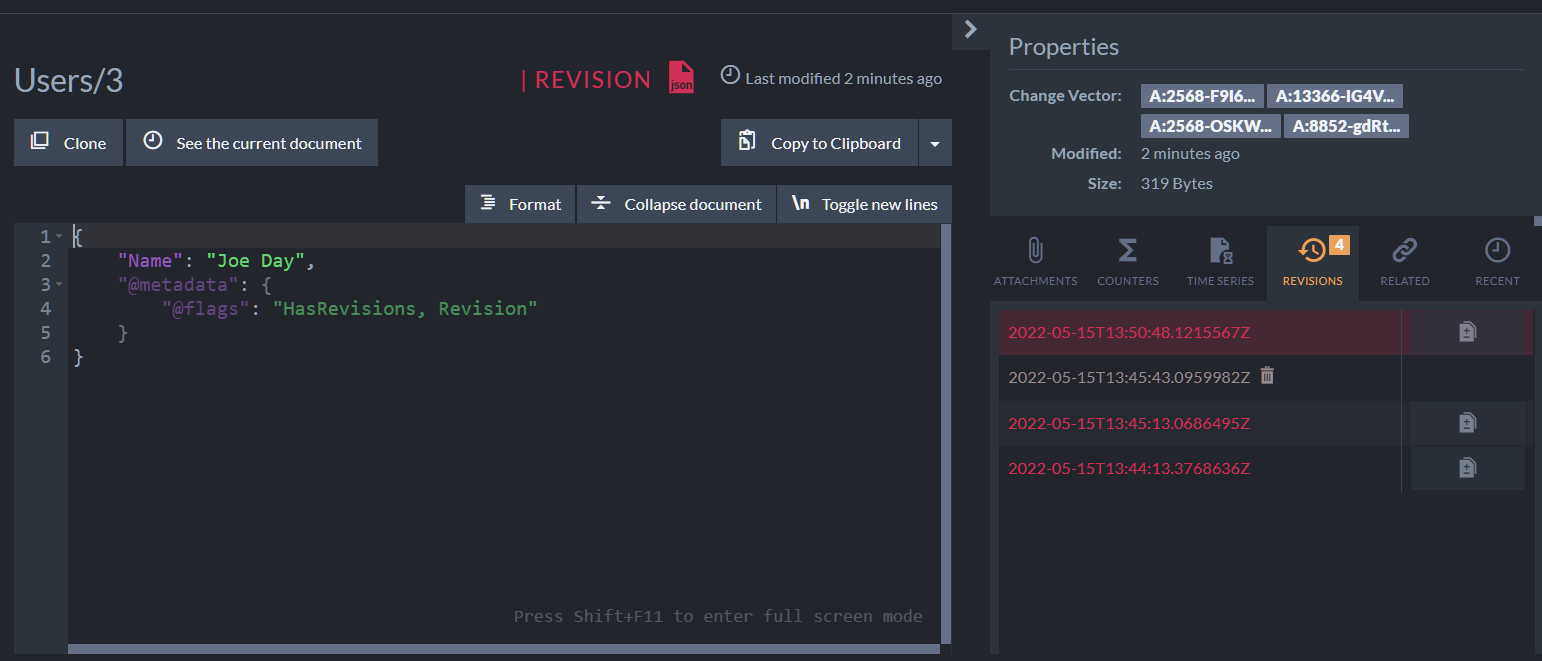 Restored Revisions