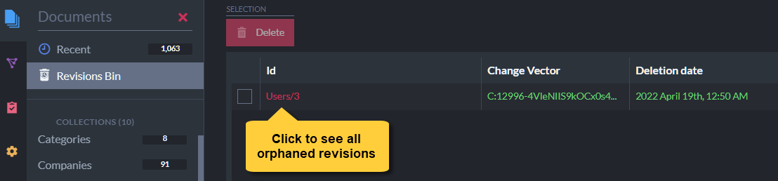 Revisions Bin