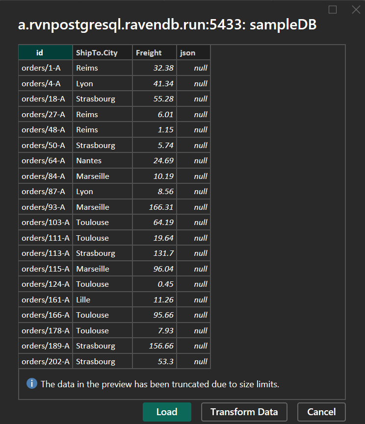 "RQL Query Results"
