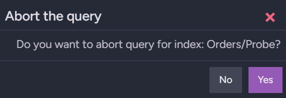 The abort confirmation