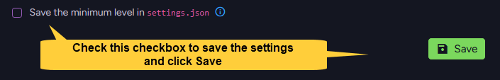 Save to settings.json