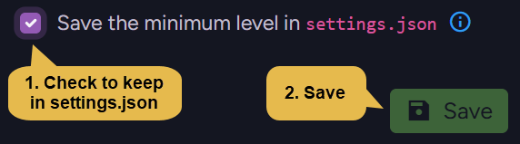 Save to settings.json