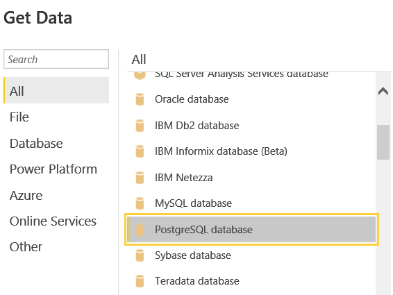 &quot;Select PostgreSQL database&quot;