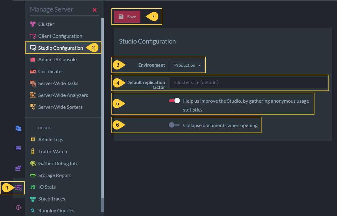 &quot;Server Studio Configuration View&quot;