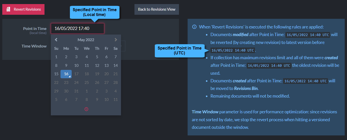 Set point in time