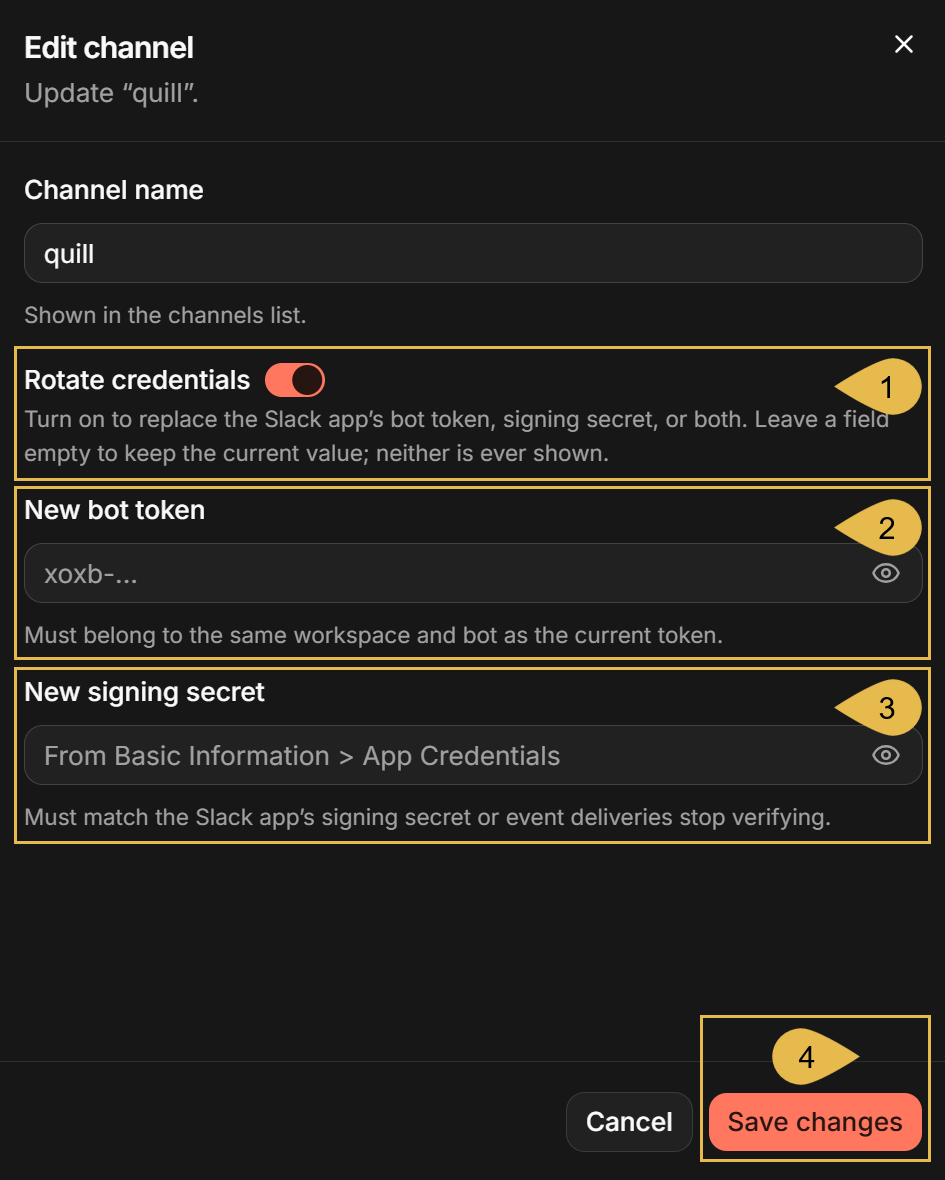 Rotating the credentials