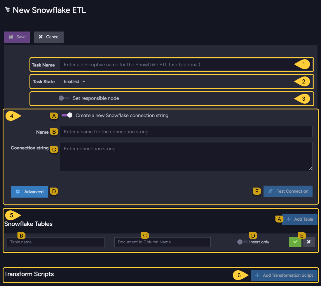 Define a Snowflake ETL Task