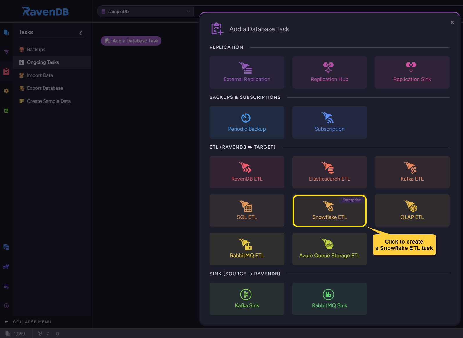 Add New Snowflake Task