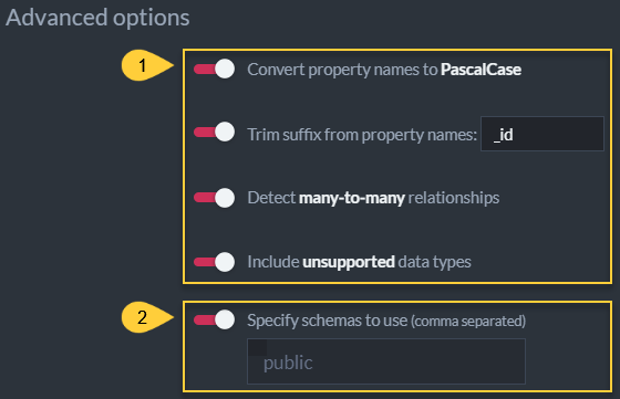 Advanced Import Options