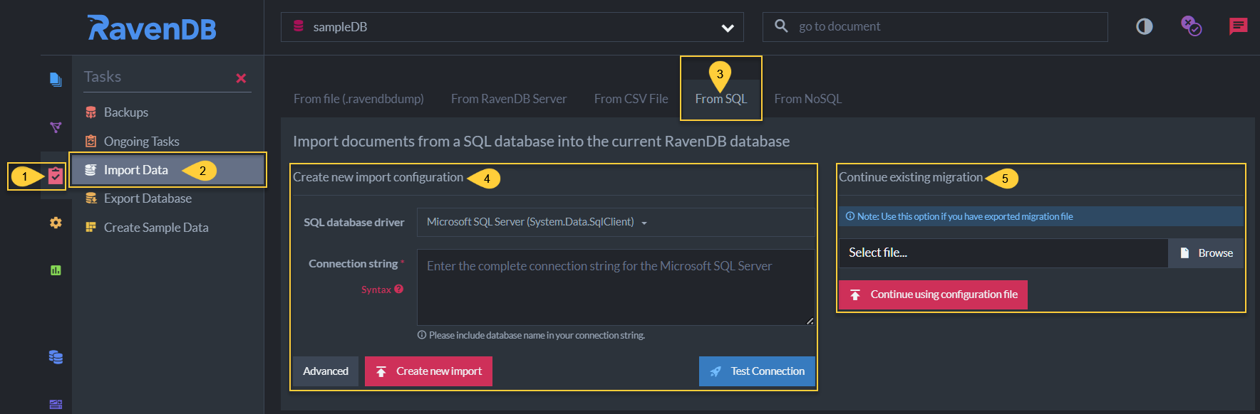 From SQL Tab