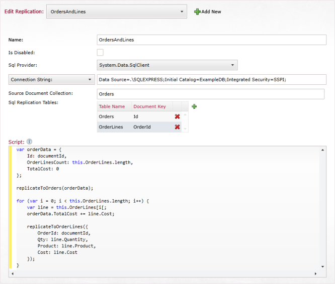 Figure 1: SQL Replication in the Studio