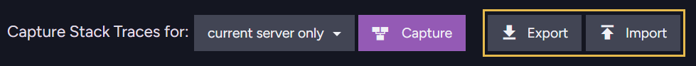 The Export and Import buttons