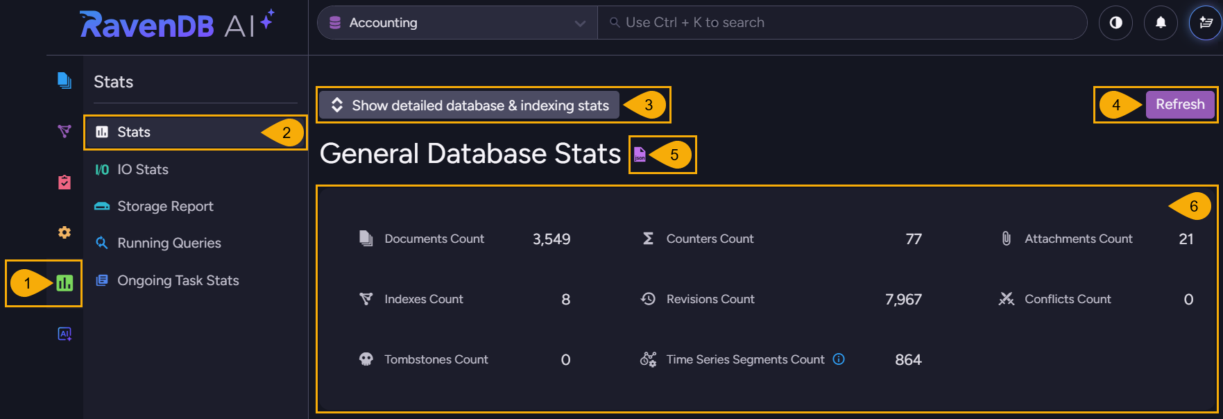 The Stats view
