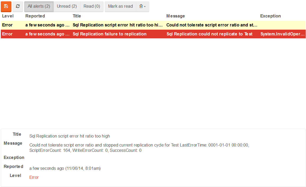 Figure 2. Studio. Status. Alerts. Alert List