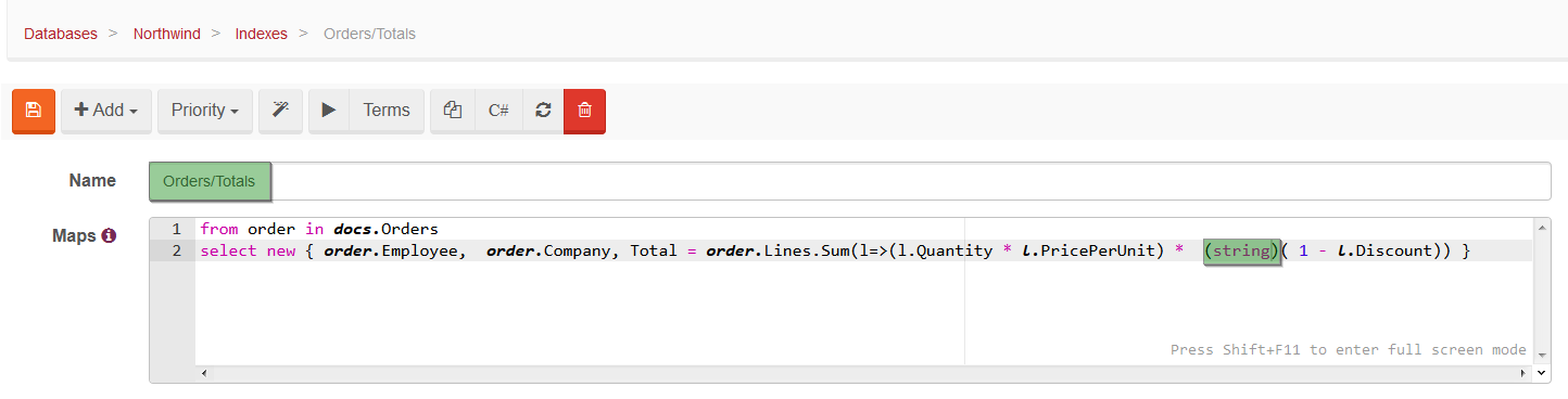 Figure 1. Studio. Status. Index Errors. Index definition change.