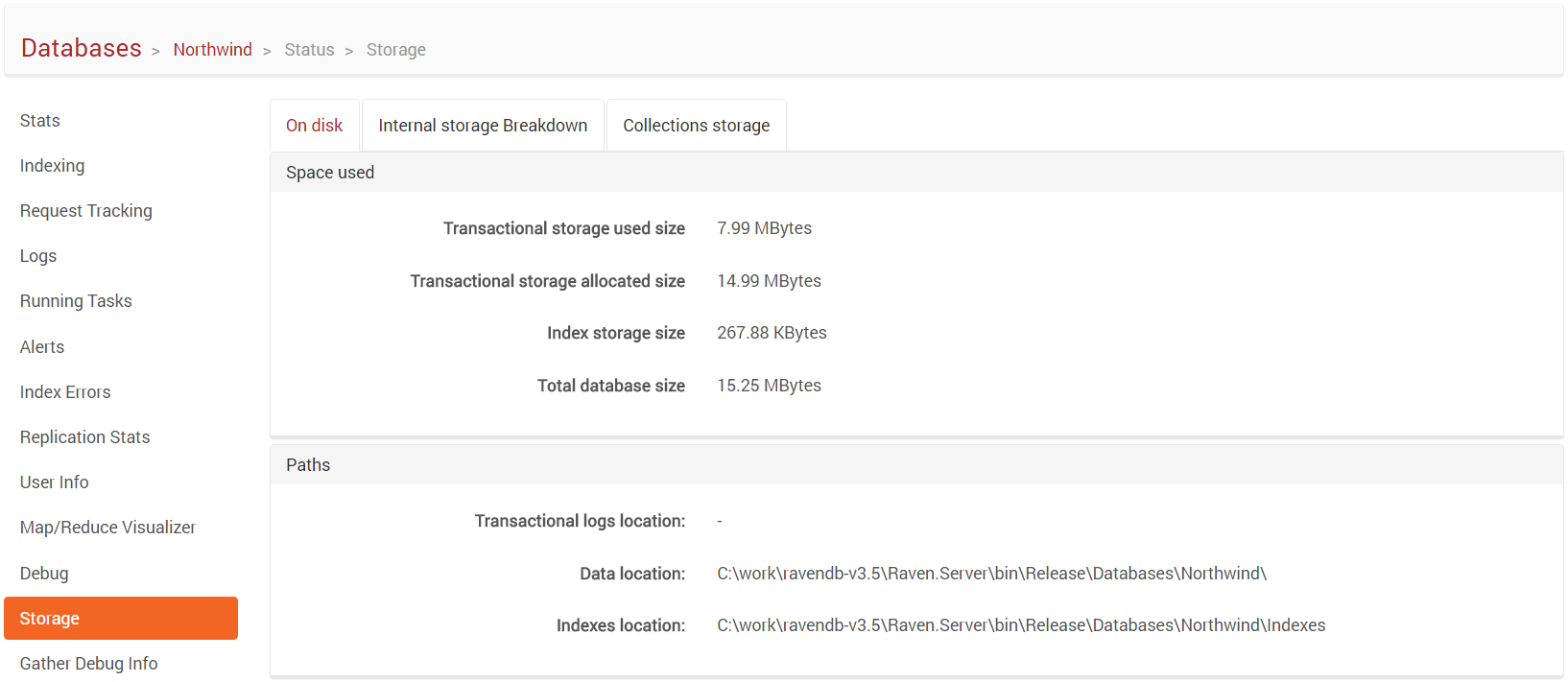 Figure 1. Studio. Status. Storage. On disk.