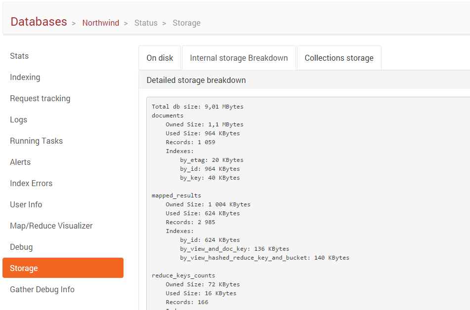 Figure 2. Studio. Status. Storage. Internal storage breakdown.