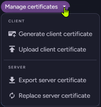 Manage Certificates