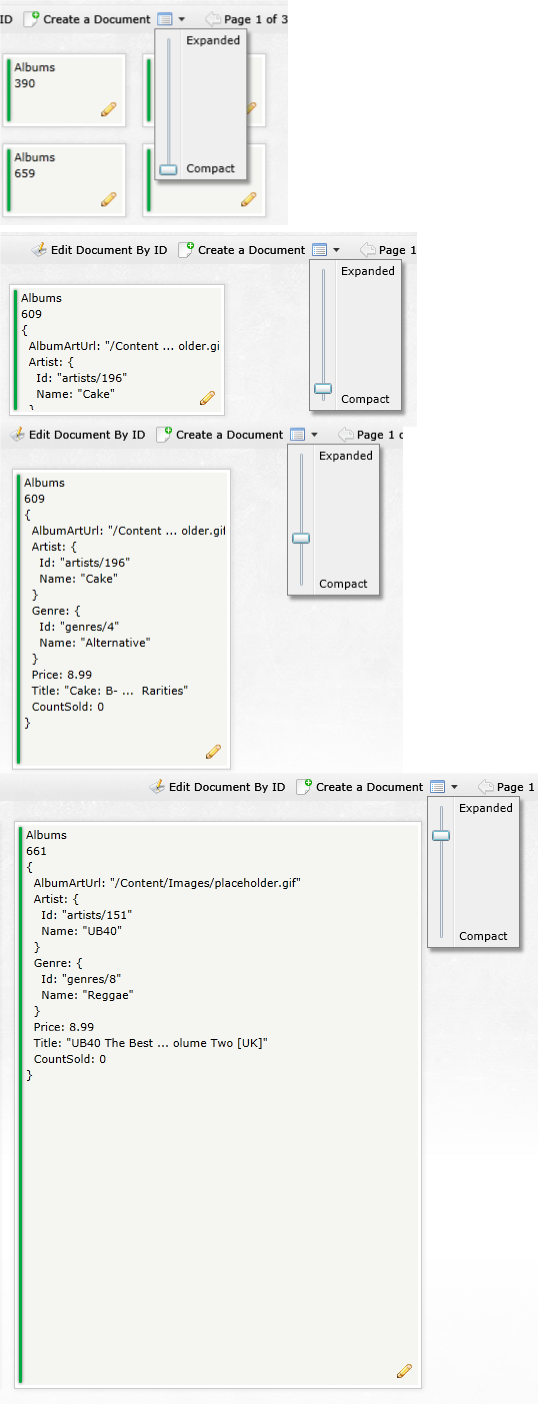 Figure 2: Changing the size of the document preview in listing