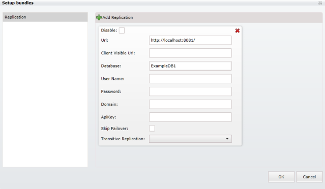 Figure 13: Setup replication destination