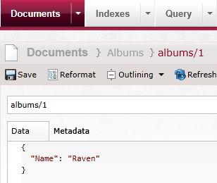 Figure 14: Create albums/1 document