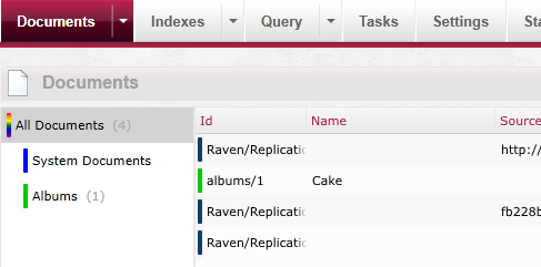 Figure 16: Verify that document albums/1 has been replicated with new content