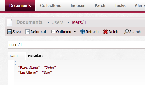 Figure 7: Create users/1 document on master server