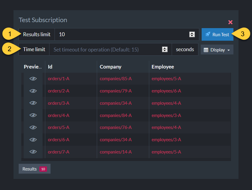 Figure 2. Testing Subscription