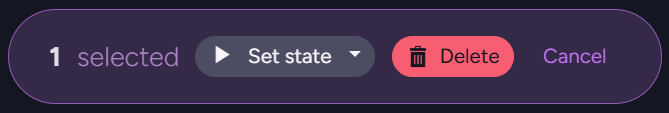 Selection action bar