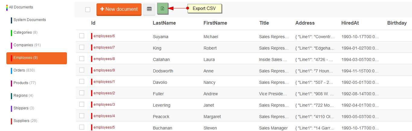 Figure 1. Tasks. CSV Import Tab. Documents View.