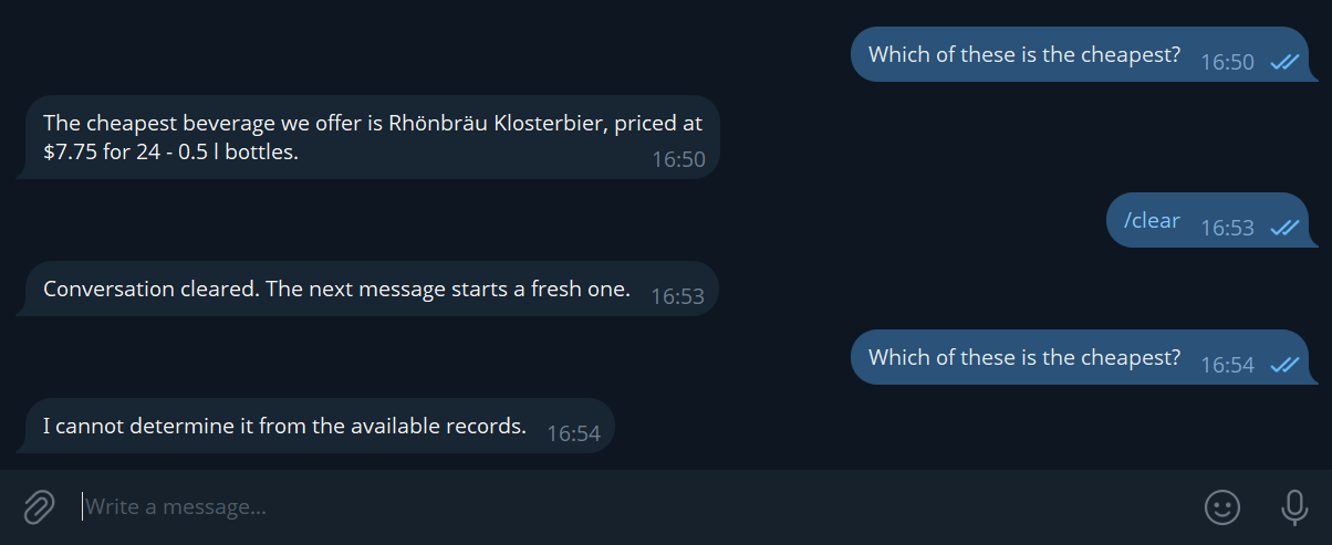 Clearing the conversation