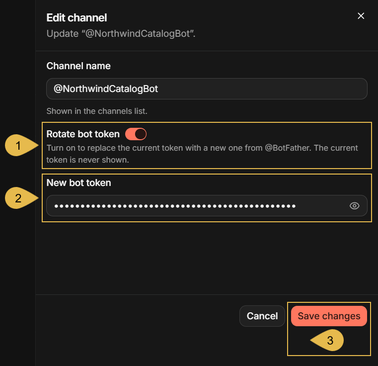 Rotating the bot token