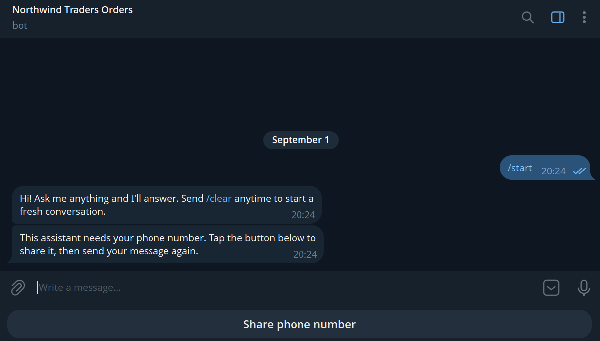 The phone number request