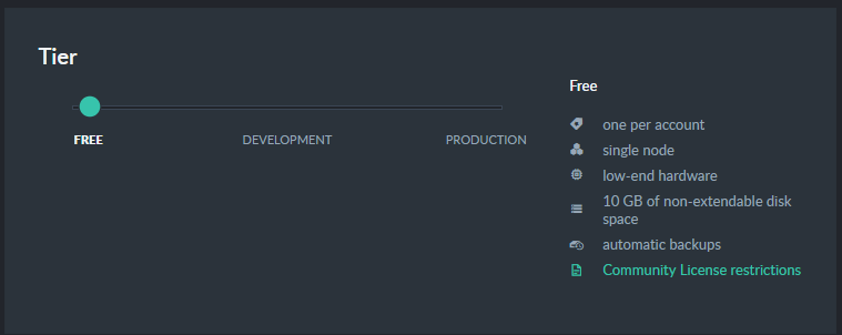 &quot;Tiers and Instances: Free&quot;