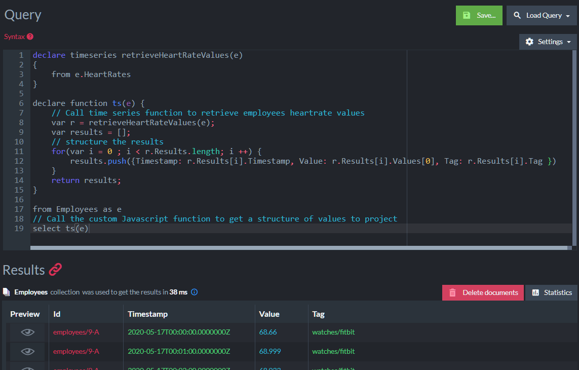 &quot;Time Series Query in Studio&quot;