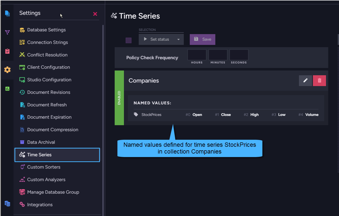 &quot;Time series settings view&quot;