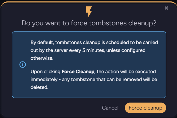 Force cleanup confirmation
