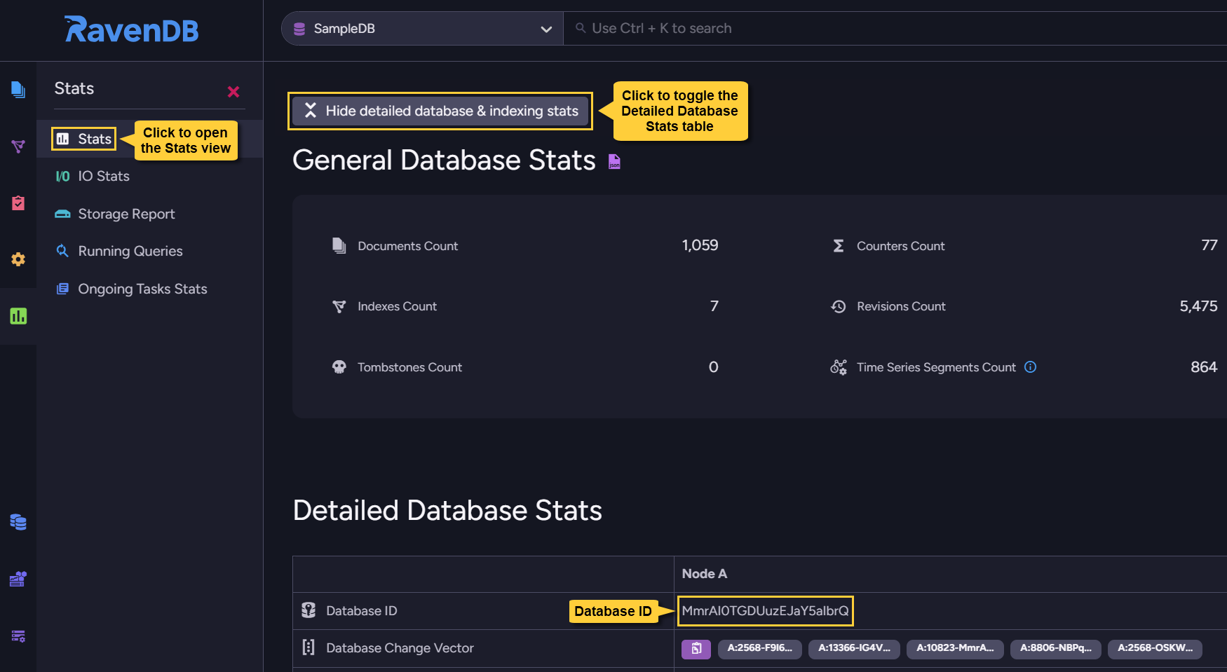 Studio Stats: Database ID