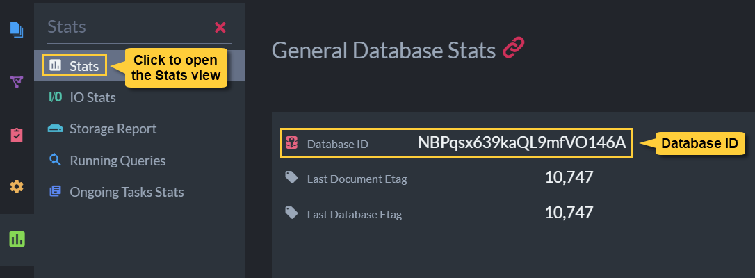 Studio Stats: Database ID