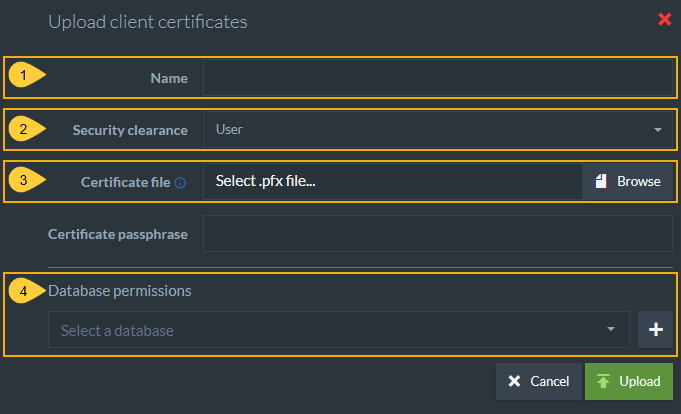 Figure 4. Upload Existing Certificate