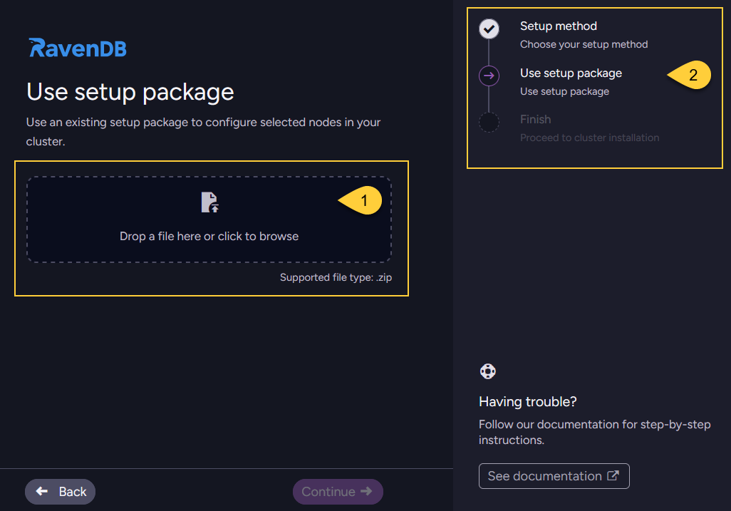 Use setup package method