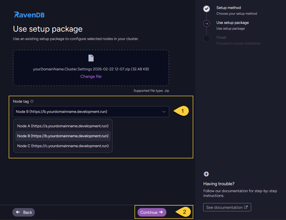 Use setup package method
