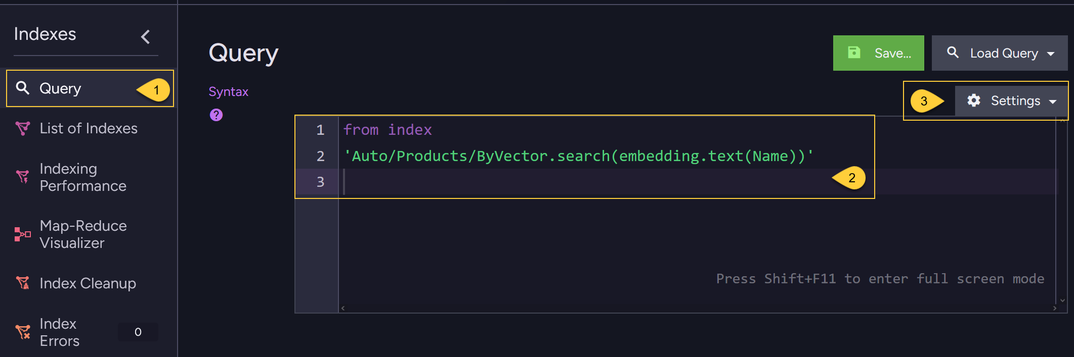 Query the auto index