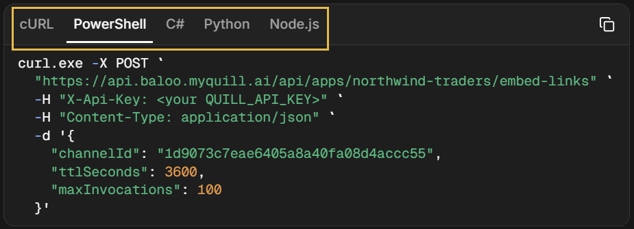 The request languages