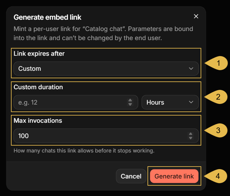 Generate embed link