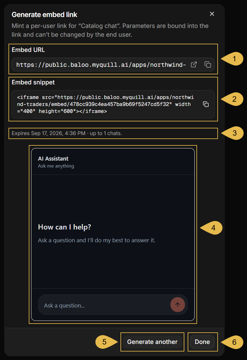 The generated link