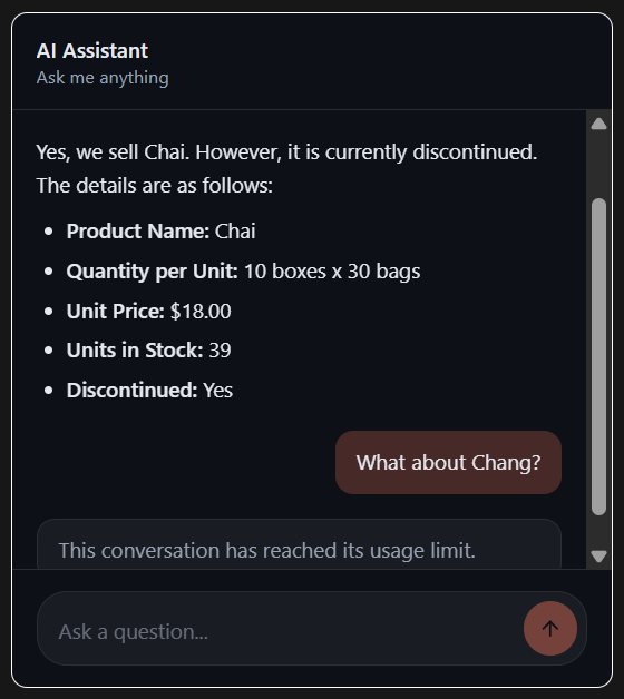 The usage limit notice